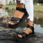Women's Pain Relief Cushion Sandals with Shock-Absorbing Soles Black