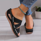 Women's Pain Relief Orthopaedic Wedge Sandals with Cutouts
