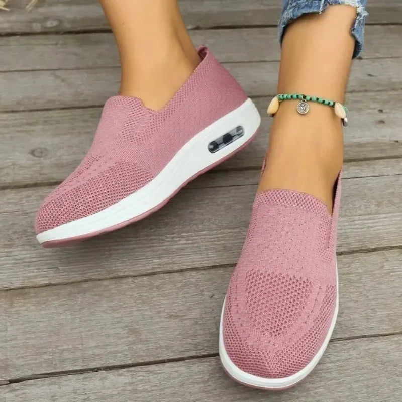 Women's Slip-On Walking Shoes with Pain Relief Arch Support & Air Cushion Sole for Comfort Pink