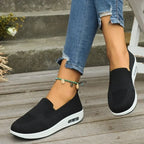 Women's Slip-On Walking Shoes with Pain Relief Arch Support & Air Cushion Sole for Comfort Black