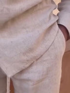 Linen Shirt and Trouser Set for Men - Tailored Fit, Perfect for Summer Outings and Dinner Dates